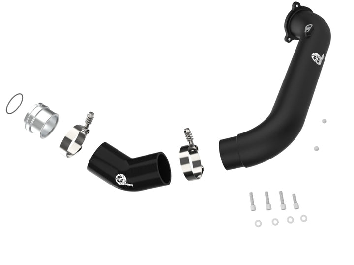 aFe BladeRunner Black 2-3/4in Aluminum Charge Pipe 2021 Toyota Supra GR (A90) I4-2.0L (t) B48 - Bull Strap