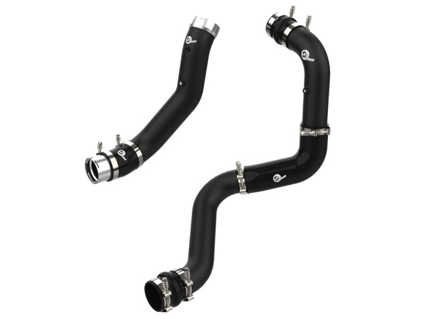 aFe BladeRunner Black 3in Aluminum Charge Pipe Kit 20-21 GM Diesel Trucks V8-6.6L (td) L5P - Bull Strap