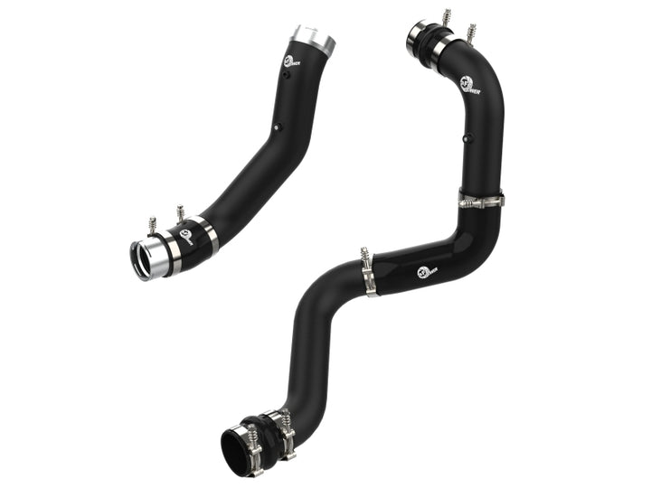 aFe BladeRunner Black 3in Aluminum Charge Pipe Kit 20-21 GM Diesel Trucks V8-6.6L (td) L5P - Bull Strap