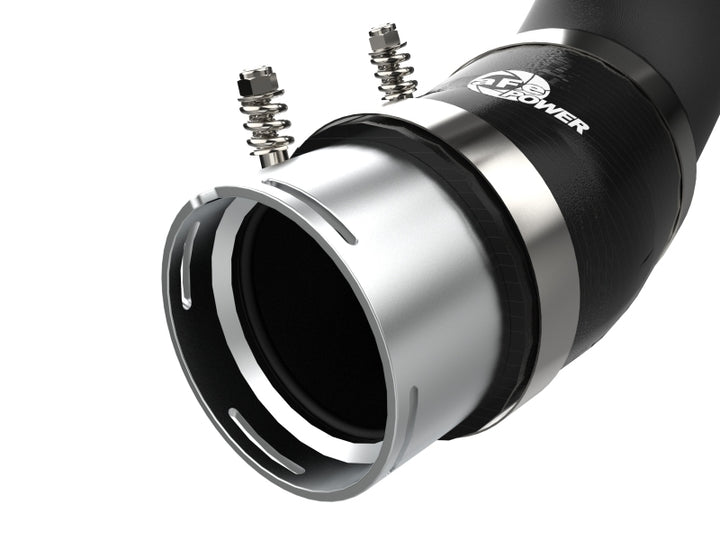 aFe BladeRunner Black 3in Aluminum Charge Pipe Kit 20-21 GM Diesel Trucks V8-6.6L (td) L5P - Bull Strap