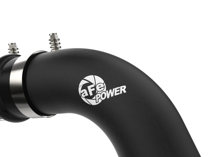 aFe BladeRunner Black 3in Aluminum Charge Pipe Kit 20-21 GM Diesel Trucks V8-6.6L (td) L5P - Bull Strap