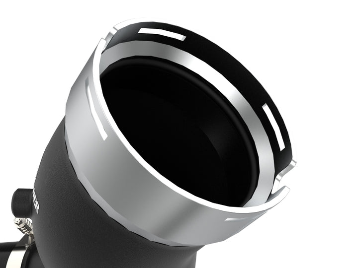 aFe BladeRunner Black 3in Aluminum Charge Pipe Kit 20-21 GM Diesel Trucks V8-6.6L (td) L5P - Bull Strap