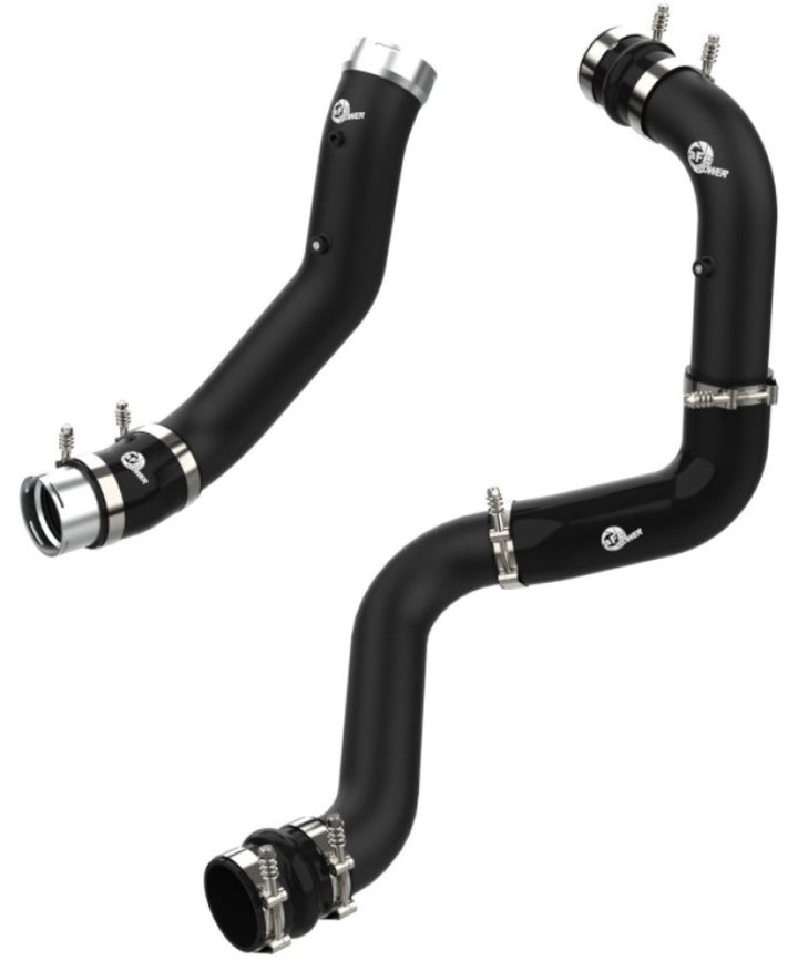 aFe BladeRunner Black 3in Aluminum Charge Pipe Kit 20-21 GM Diesel Trucks V8-6.6L (td) L5P - Bull Strap