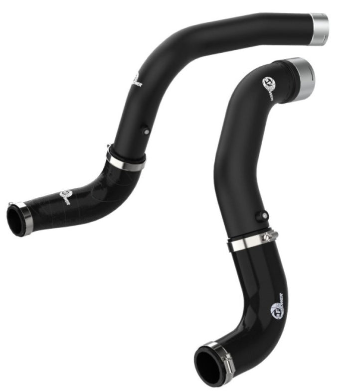aFe BladeRunner Black 3in Intercooler Hot & Cold Side Pipe Kit 20-21 Jeep Wrangler V6-3.0L (td) - Bull Strap