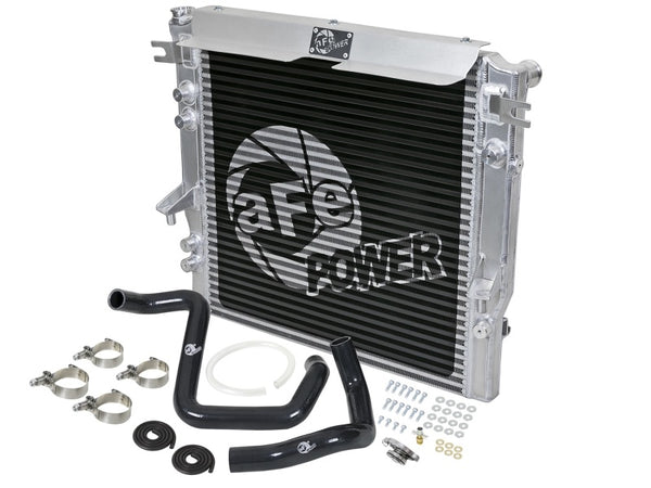 aFe BladeRunner GT Series Bar and Plate Radiator w/ Black Hoses 12-18 Jeep Wrangler (JK) V6 3.6L - Bull Strap