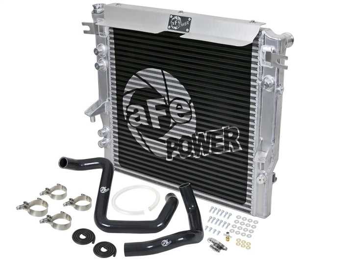 aFe BladeRunner GT Series Bar and Plate Radiator w/ Black Hoses 12-18 Jeep Wrangler (JK) V6 3.6L - Bull Strap