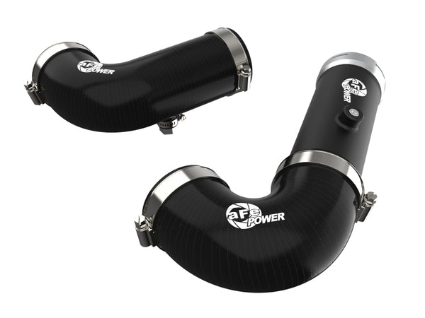 aFe BladeRunner Intercooler Hot & Cold Side Tubes Combo 20-21 GM Trucks 3.0L (td) - Black - Bull Strap