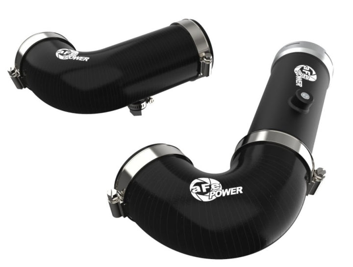 aFe BladeRunner Intercooler Hot & Cold Side Tubes Combo 20-21 GM Trucks 3.0L (td) - Black - Bull Strap