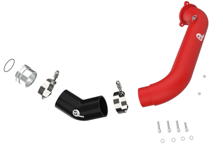 aFe BladeRunner Red 2-3/4in Aluminum Charge Pipe 2021 Toyota Supra GR (A90) I4-2.0L (t) B48 - Bull Strap