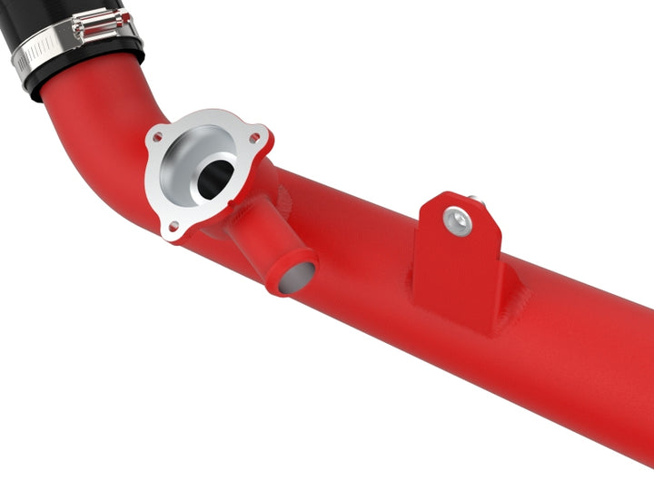 aFe Bladerunner 2-1/4 IN Aluminum Hot Charge Pipe Black 20-23 Ford Explorer/Explorer ST - Red - Bull Strap