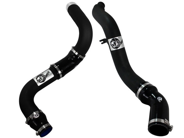 aFe Bladerunner 3in Black Intercooler Hot and Cold Side Tubes 14-15 Dodge Ram 1500 EcoDiesel V6 3.0L - Bull Strap