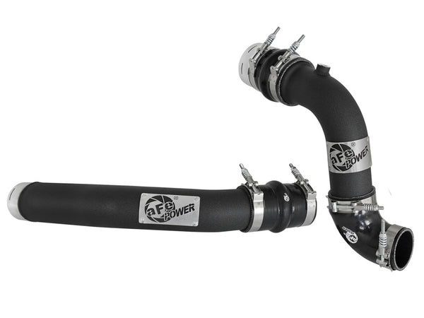 aFe Bladerunner 3in Hot and Cold Side Black Intercooler Tubes 2017 Ford Diesel Trucks V8 6.7L (td) - Bull Strap