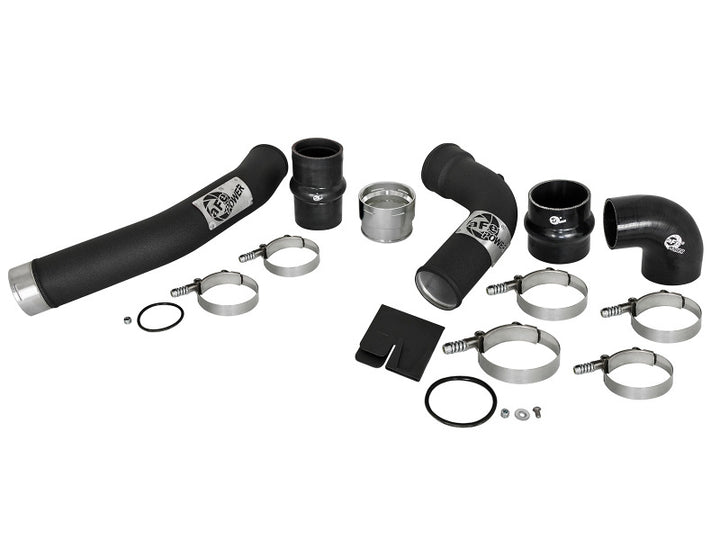 aFe Bladerunner 3in Hot and Cold Side Black Intercooler Tubes 2017 Ford Diesel Trucks V8 6.7L (td) - Bull Strap