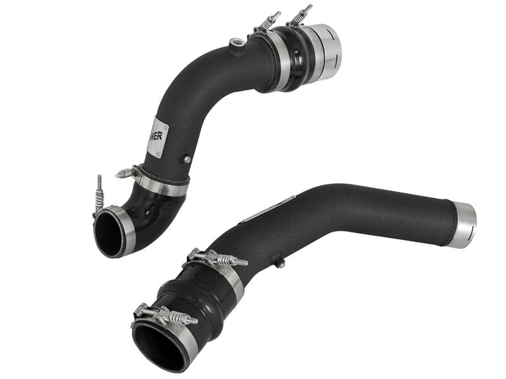 aFe Bladerunner 3in Hot and Cold Side Black Intercooler Tubes 2017 Ford Diesel Trucks V8 6.7L (td) - Bull Strap