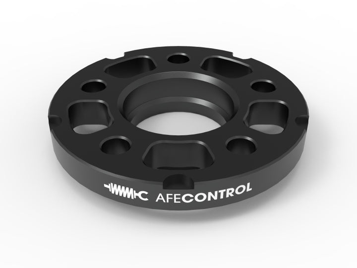 aFe CONTROL Billet Aluminum Wheel Spacers 5x112 CB66.6 18mm - Toyota GR Supra/BMW G-Series - Bull Strap