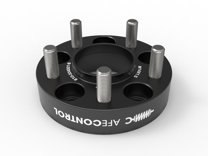 aFe CONTROL Billet Aluminum Wheel Spacers 5x114.3 CB70.5 1.25in - 15-24 Ford Mustang/20-23 Explorer - Bull Strap