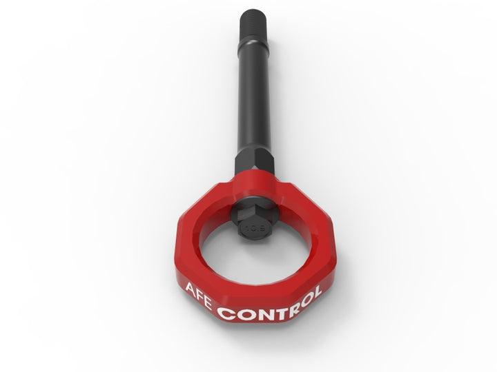 aFe CONTROL Front Tow Hook Red - Bull Strap