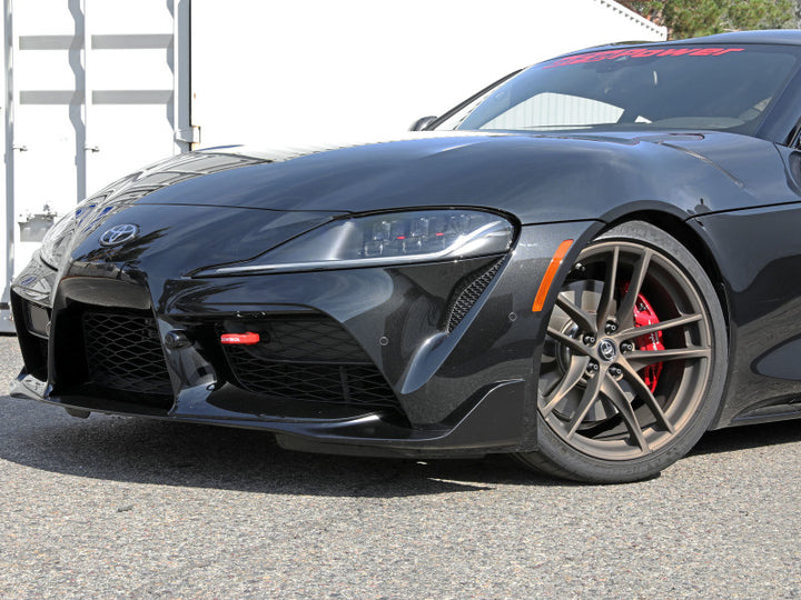 aFe Control Front Tow Hook Red 20-21 Toyota GR Supra (A90) - Bull Strap