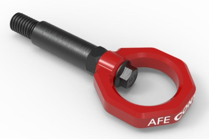 aFe Control Front Tow Hook Red 20-21 Toyota GR Supra (A90) - Bull Strap