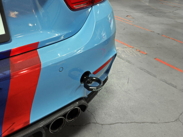 aFe Control Rear Tow Hook Black BMW F-Chassis 2/3/4/M - Bull Strap