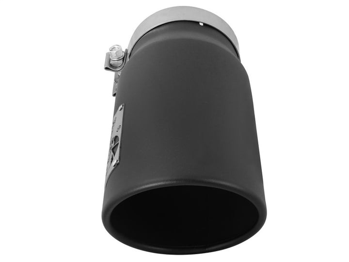 aFe Diesel Exhaust Tip Bolt On Black 5in Inlet x 6in Outlet x 12in Long - Bull Strap
