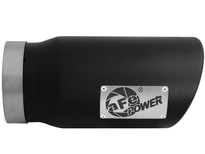 aFe Diesel Exhaust Tip Bolt On Black 5in Inlet x 6in Outlet x 12in Long - Bull Strap