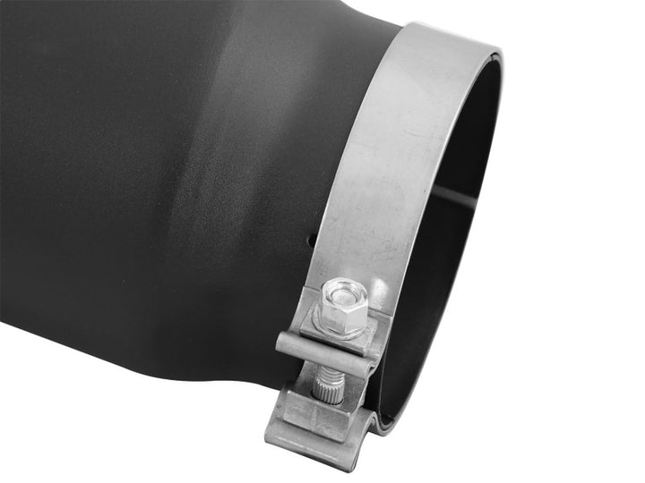 aFe Diesel Exhaust Tip Bolt On Black 5in Inlet x 6in Outlet x 12in Long - Bull Strap