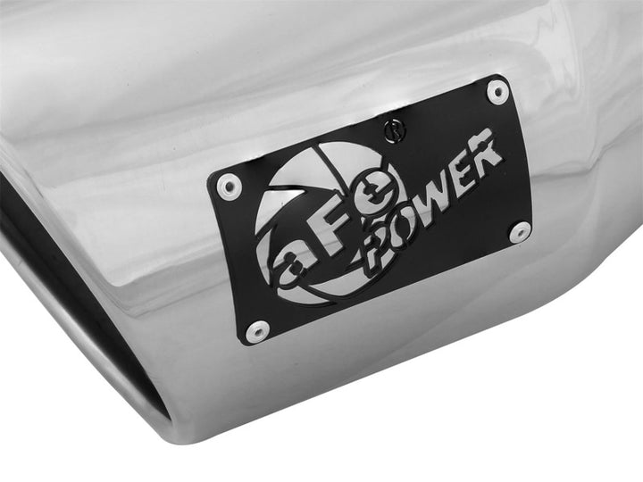 aFe Diesel Exhaust Tip Bolt On Black 5in Inlet x 7in Outlet x 12in - Right - Bull Strap