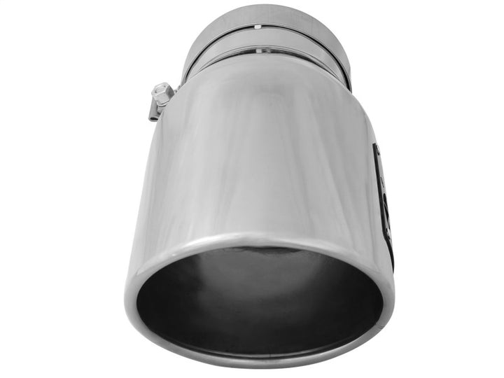 aFe Diesel Exhaust Tip Bolt On Black 5in Inlet x 7in Outlet x 12in - Right - Bull Strap