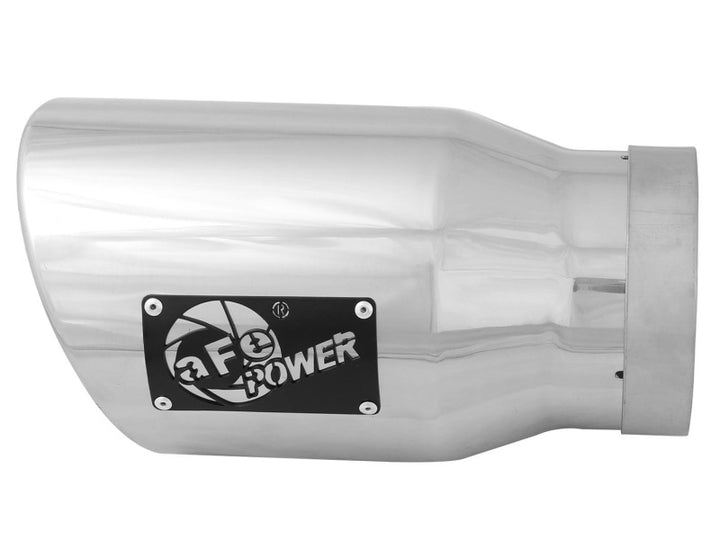 aFe Diesel Exhaust Tip Bolt On Black 5in Inlet x 7in Outlet x 12in - Right - Bull Strap