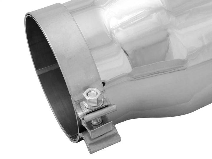 aFe Diesel Exhaust Tip Bolt On Black 5in Inlet x 7in Outlet x 12in - Right - Bull Strap