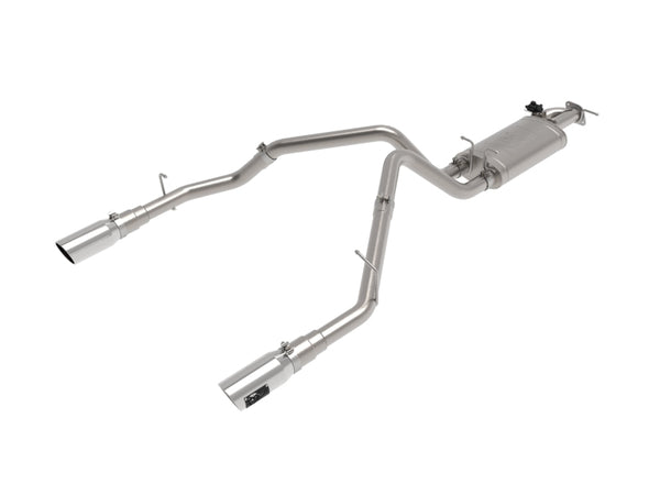 aFe Gemini XV 3in 304 SS Cat-Back Exhaust 19-21 Ram 1500 V8 5.7L Hemi w/ Polish Tips - Bull Strap