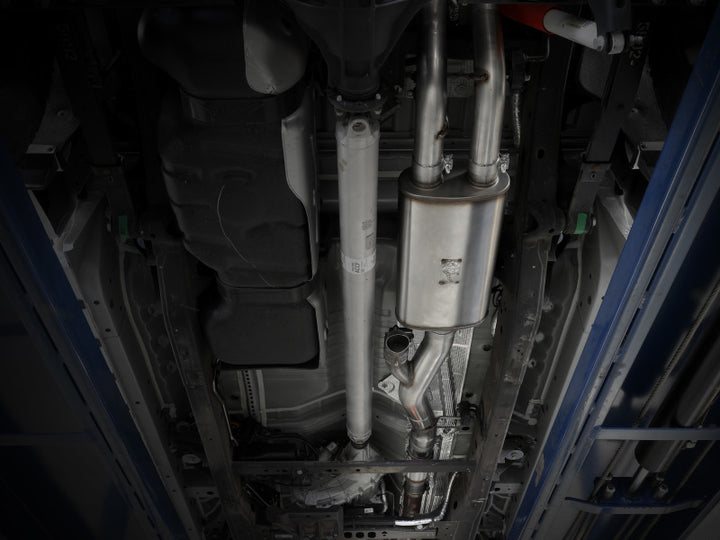 aFe Gemini XV 4in to Dual 3in 304 SS Cat-Back Exhaust w/ Cutout 19-21 GM Silverado/Sierra V8-6.2L - Bull Strap