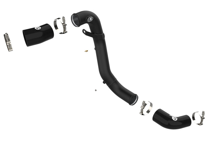 aFe Kia Stinger 18-22 V6-3.3L (tt) BladeRunner Cold Charge Pipe- Black - Bull Strap
