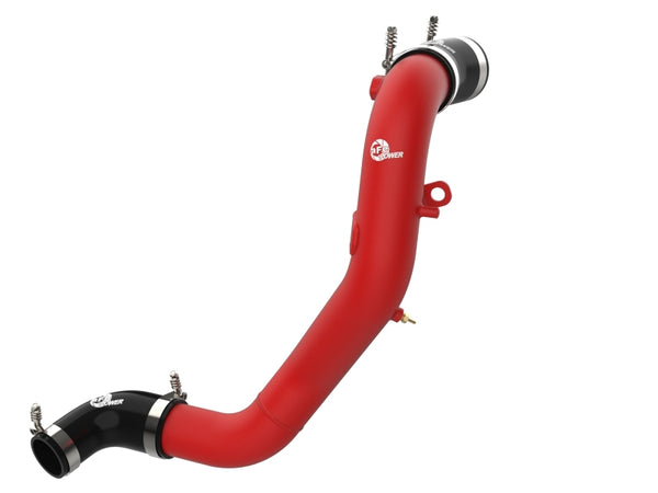 aFe Kia Stinger 18-22 V6-3.3L (tt) BladeRunner Cold Charge Pipe- Red - Bull Strap