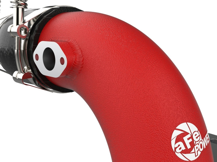 aFe Kia Stinger 18-22 V6-3.3L (tt) BladeRunner Cold Charge Pipe- Red - Bull Strap
