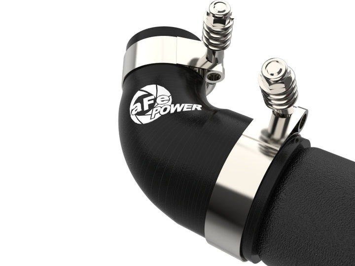 aFe Kia Stinger 18-22 V6-3.3L (tt) BladeRunner Hot Charge Pipe- Black - Bull Strap