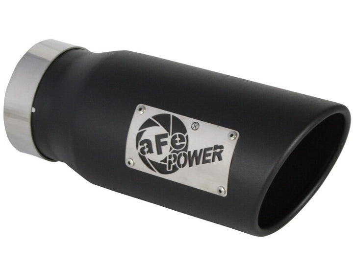 aFe Large Bore-HD 3 IN 409 Stainless Steel DPF-Back Exhaust System w/Black Tip RAM 1500 20-21 V6-3.0 - Bull Strap