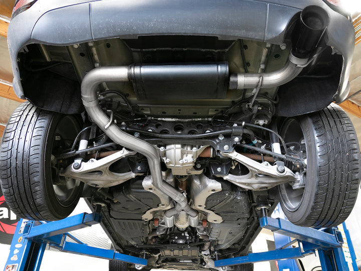 aFe Large Bore HD 3in 304 SS Cat-Back Exhaust w/ Black Tips 14-19 Jeep Grand Cherokee (WK2) V6-3.6L - Bull Strap