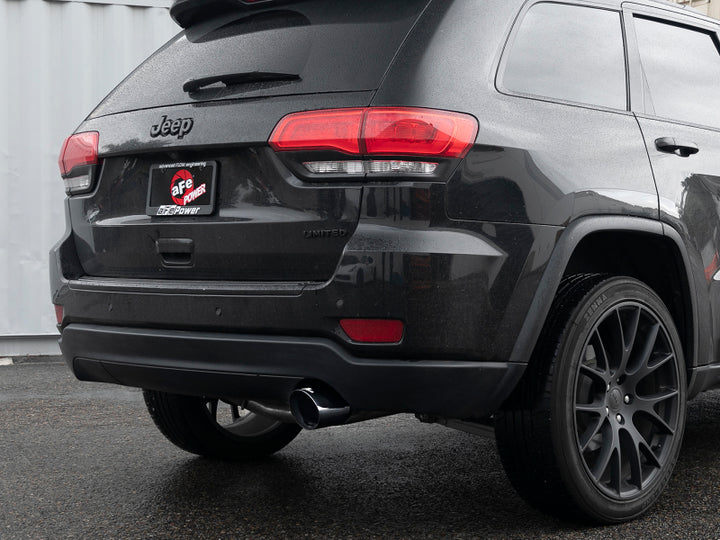 aFe Large Bore HD 3in 304 SS Cat-Back Exhaust w/ Black Tips 14-19 Jeep Grand Cherokee (WK2) V6-3.6L - Bull Strap
