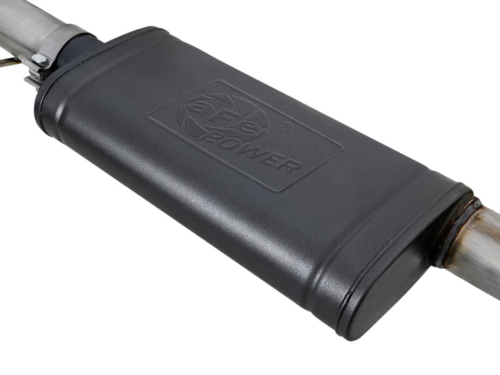 aFe Large Bore HD 3in 304 SS Cat-Back Exhaust w/ Black Tips 14-19 Jeep Grand Cherokee (WK2) V6-3.6L - Bull Strap
