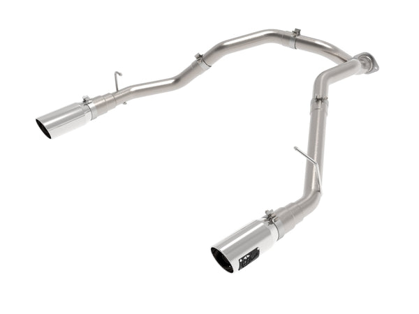 aFe Large Bore-HD 3in 409SS DPF-Back Exhaust System w/ Polished Tip RAM 1500 20-21 V6-3.0 - Bull Strap