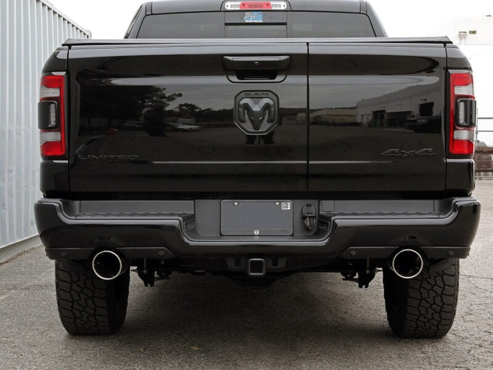 aFe Large Bore-HD 3in 409SS DPF-Back Exhaust System w/ Polished Tip RAM 1500 20-21 V6-3.0 - Bull Strap
