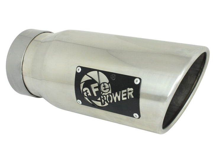 aFe Large Bore-HD 3in 409SS DPF-Back Exhaust System w/ Polished Tip RAM 1500 20-21 V6-3.0 - Bull Strap