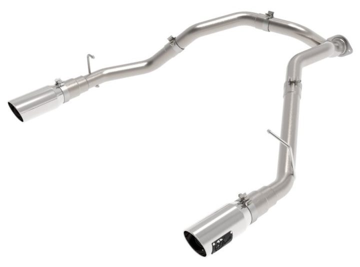 aFe Large Bore-HD 3in 409SS DPF-Back Exhaust System w/ Polished Tip RAM 1500 20-21 V6-3.0 - Bull Strap