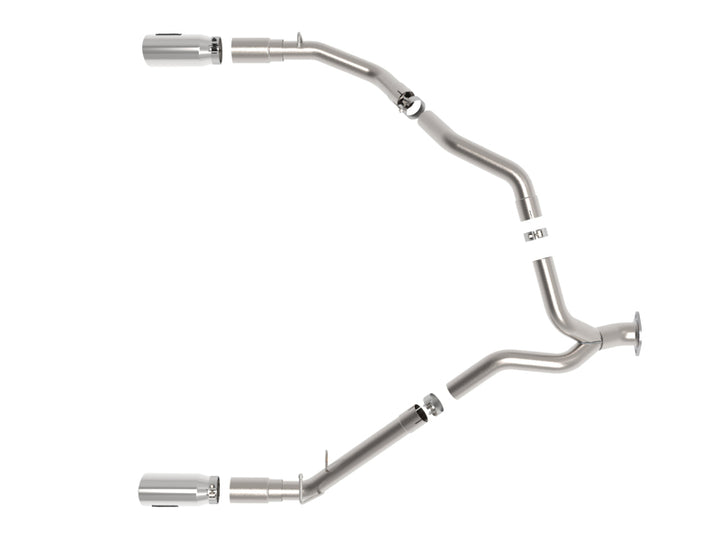 aFe Large Bore-HD 3in 409SS DPF-Back Exhaust System w/ Polished Tip RAM 1500 20-21 V6-3.0 - Bull Strap