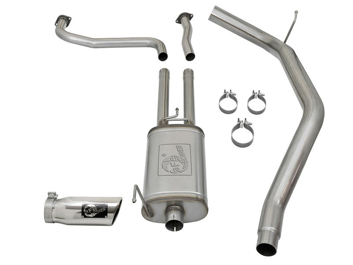 aFe MACH Force-Xp 2-1/2in Cat-Back Exhaust System w/ Polished Tip 16-17 Nissan Titan XD V8 5.6L - Bull Strap