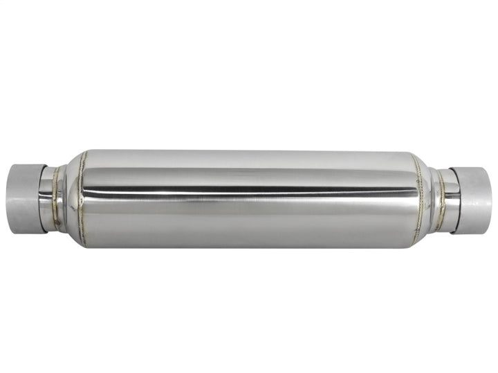 aFe MACH Force-Xp 304 Stainless Steel Resonator 2.5in Inlet/Outlet x 4in Dia x 15in Body x 19in L - Bull Strap