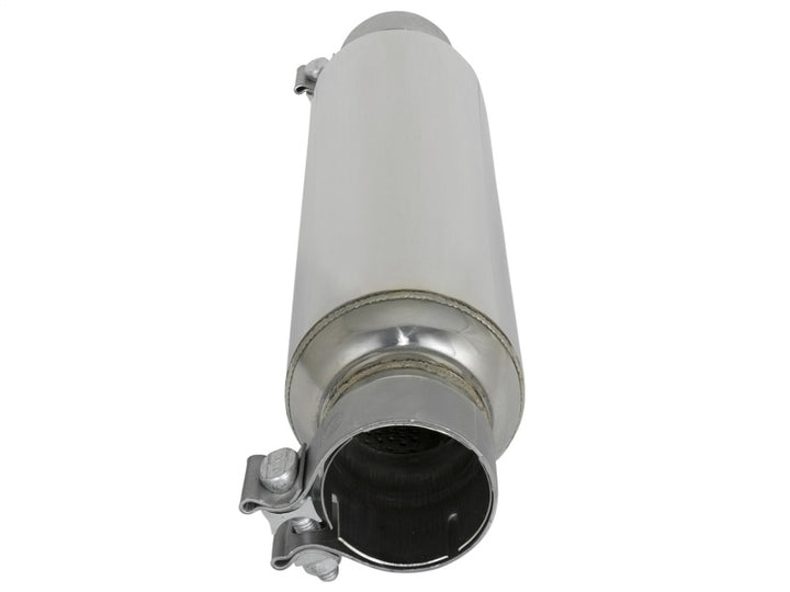 aFe MACH Force-Xp 304 Stainless Steel Resonator 2.5in Inlet/Outlet x 4in Dia x 15in Body x 19in L - Bull Strap