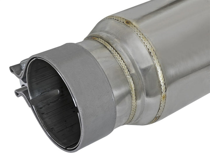 aFe MACH Force-Xp 409 SS Resonator 3in. Inlet/Outlet / 4in. Diameter / 12in. Body / 16in. Length - Bull Strap